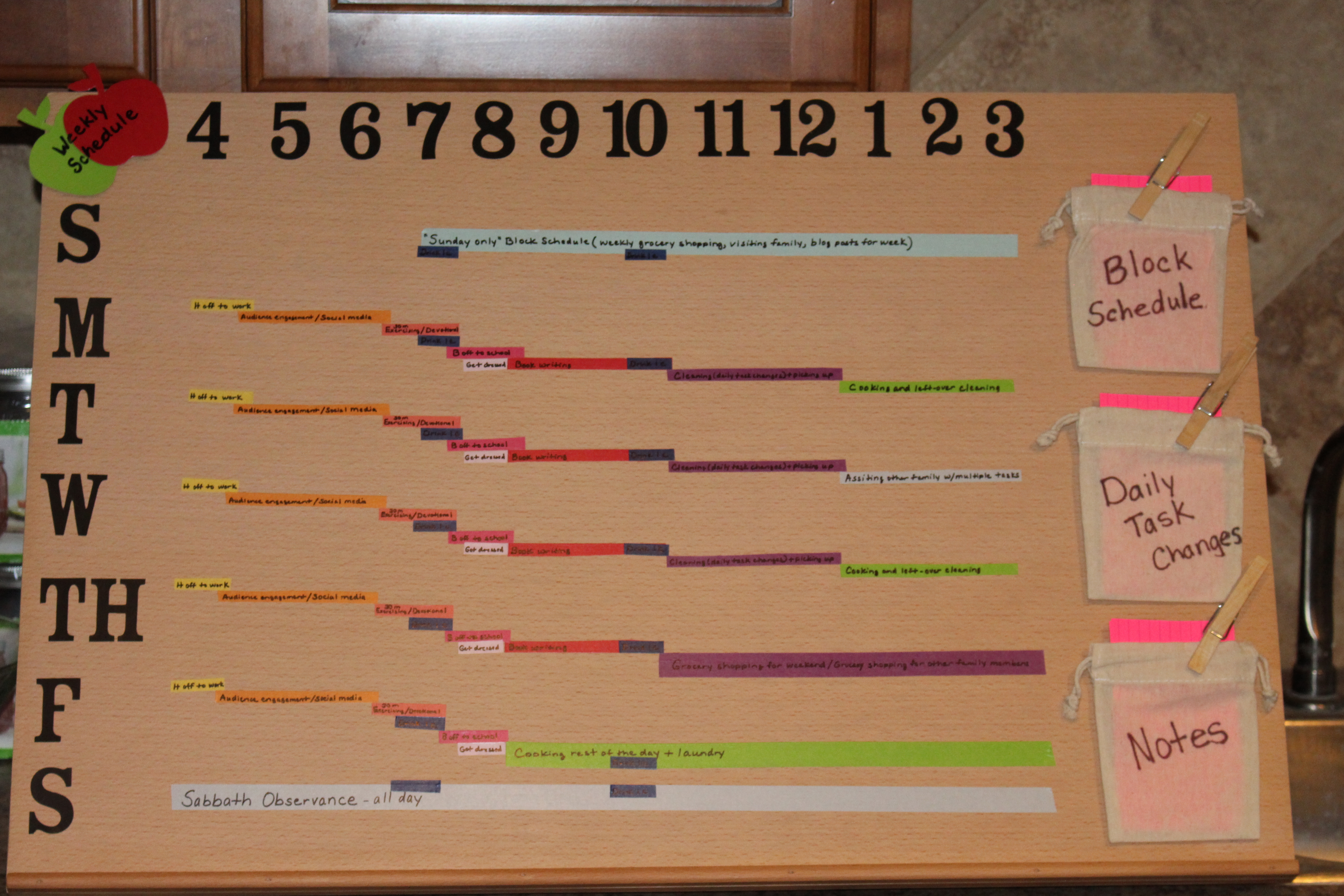 Program Schedule Board Schedule Board Before the Vision Board