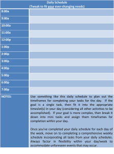 Daily Schedule Template