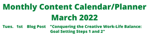 Monthly Content Calendar-Planner Wording