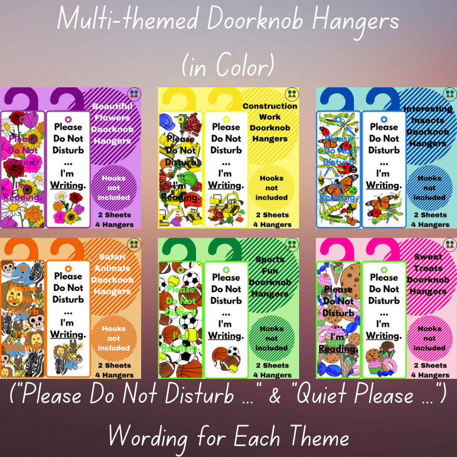 Multi-themed Doorknob Hangers in Color